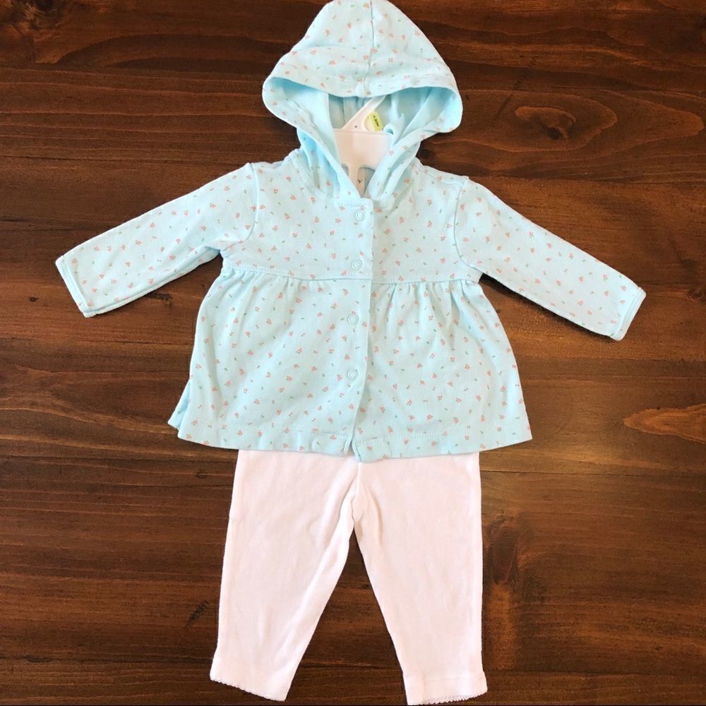 Carters Floral Hoodie Pants Outfit Set